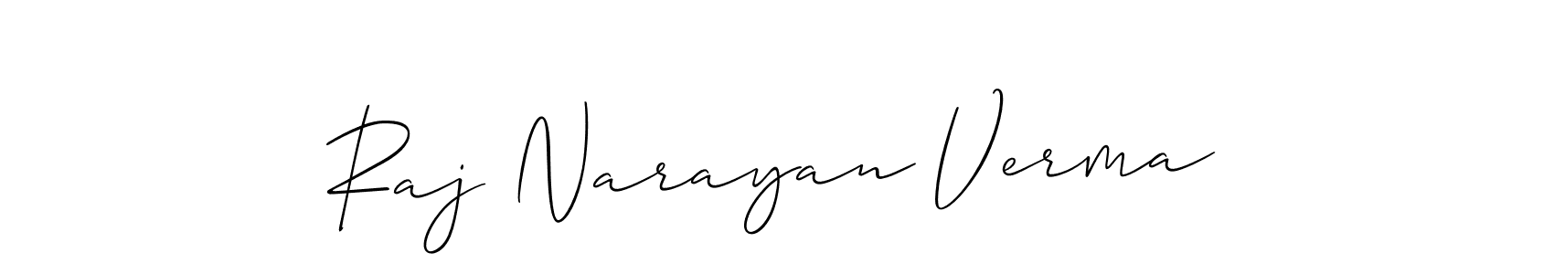 You should practise on your own different ways (Allison_Script) to write your name (Raj Narayan Verma) in signature. don't let someone else do it for you. Raj Narayan Verma signature style 2 images and pictures png