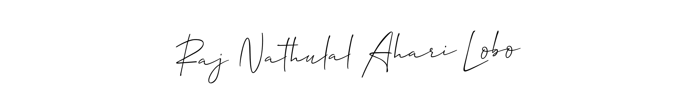 Use a signature maker to create a handwritten signature online. With this signature software, you can design (Allison_Script) your own signature for name Raj Nathulal Ahari Lobo. Raj Nathulal Ahari Lobo signature style 2 images and pictures png