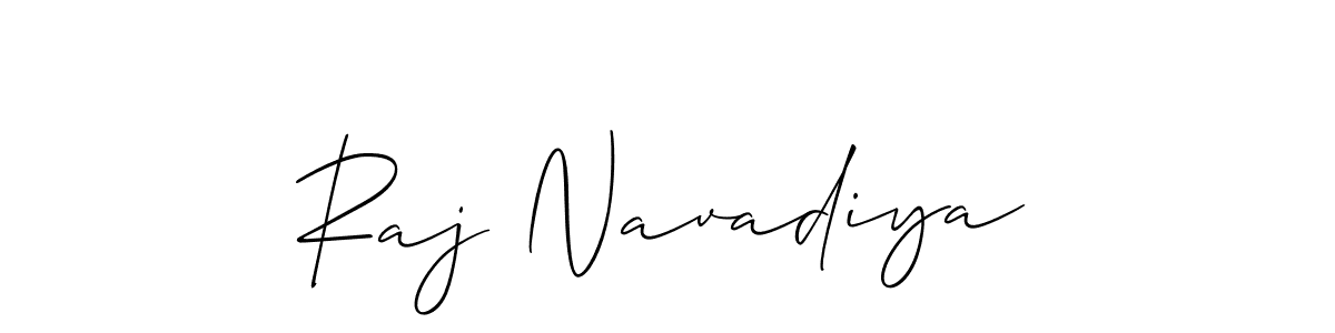 Create a beautiful signature design for name Raj Navadiya. With this signature (Allison_Script) fonts, you can make a handwritten signature for free. Raj Navadiya signature style 2 images and pictures png