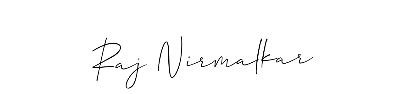 The best way (Allison_Script) to make a short signature is to pick only two or three words in your name. The name Raj Nirmalkar include a total of six letters. For converting this name. Raj Nirmalkar signature style 2 images and pictures png