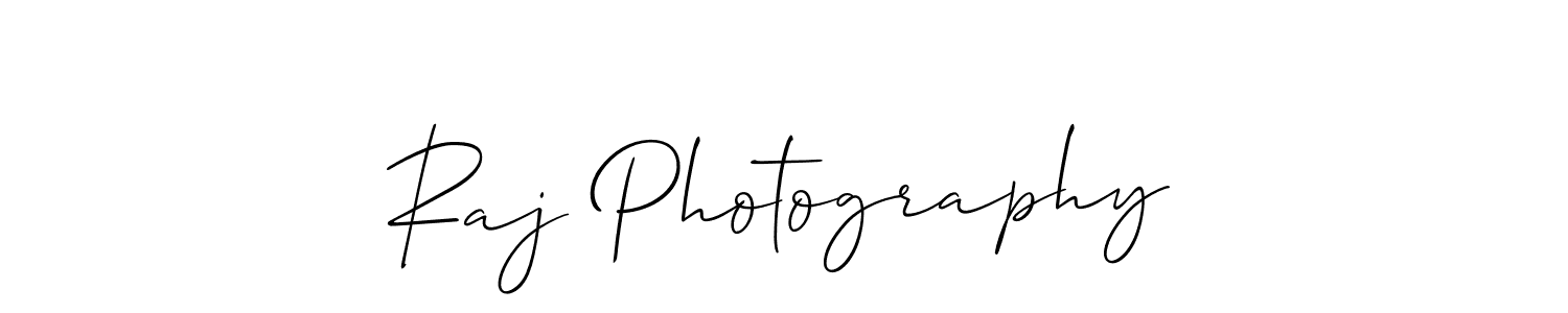 Raj Photography stylish signature style. Best Handwritten Sign (Allison_Script) for my name. Handwritten Signature Collection Ideas for my name Raj Photography. Raj Photography signature style 2 images and pictures png