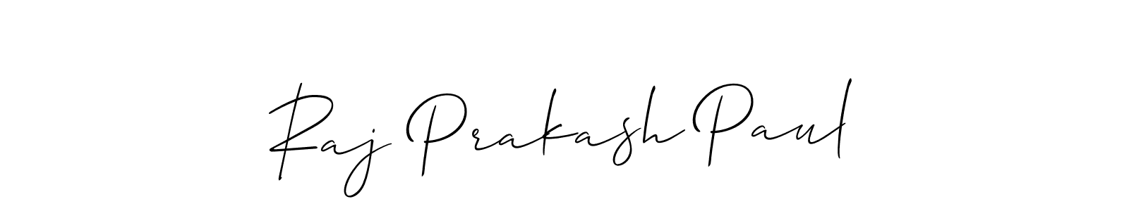 The best way (Allison_Script) to make a short signature is to pick only two or three words in your name. The name Raj Prakash Paul include a total of six letters. For converting this name. Raj Prakash Paul signature style 2 images and pictures png