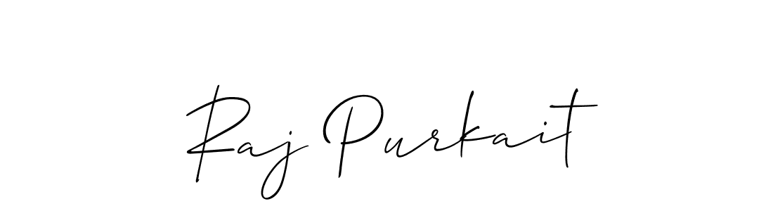 How to make Raj Purkait name signature. Use Allison_Script style for creating short signs online. This is the latest handwritten sign. Raj Purkait signature style 2 images and pictures png