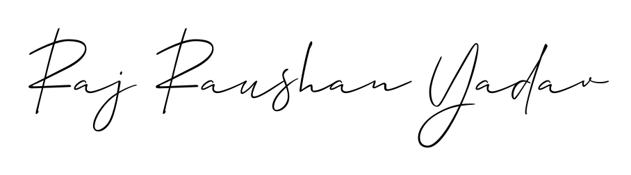 Express your personality with a custom Raj Raushan Yadav signature crafted with Allison_Script typography. Free transparent PNG download available. Raj Raushan Yadav signature style 2 images and pictures png