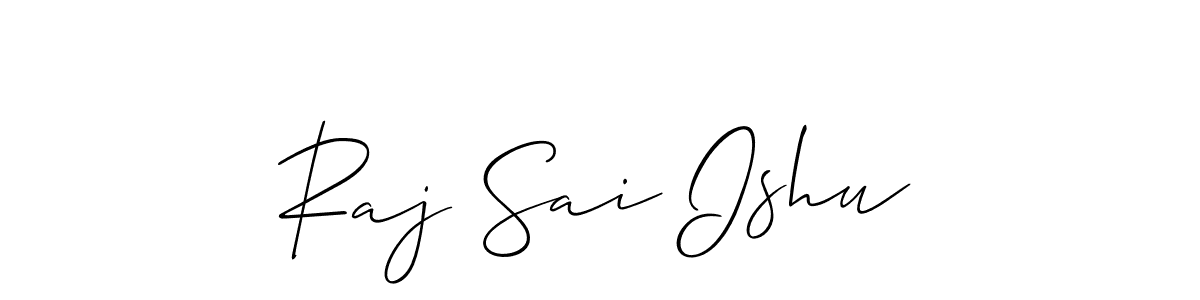 It looks lik you need a new signature style for name Raj Sai Ishu. Design unique handwritten (Allison_Script) signature with our free signature maker in just a few clicks. Raj Sai Ishu signature style 2 images and pictures png