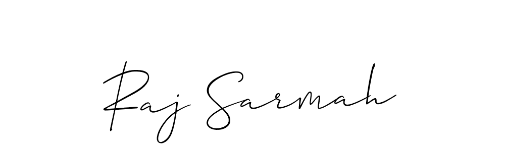 The best way (Allison_Script) to make a short signature is to pick only two or three words in your name. The name Raj Sarmah include a total of six letters. For converting this name. Raj Sarmah signature style 2 images and pictures png