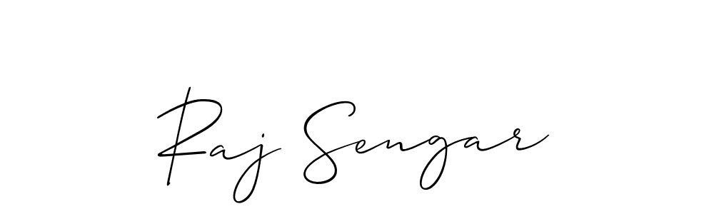 It looks lik you need a new signature style for name Raj Sengar. Design unique handwritten (Allison_Script) signature with our free signature maker in just a few clicks. Raj Sengar signature style 2 images and pictures png