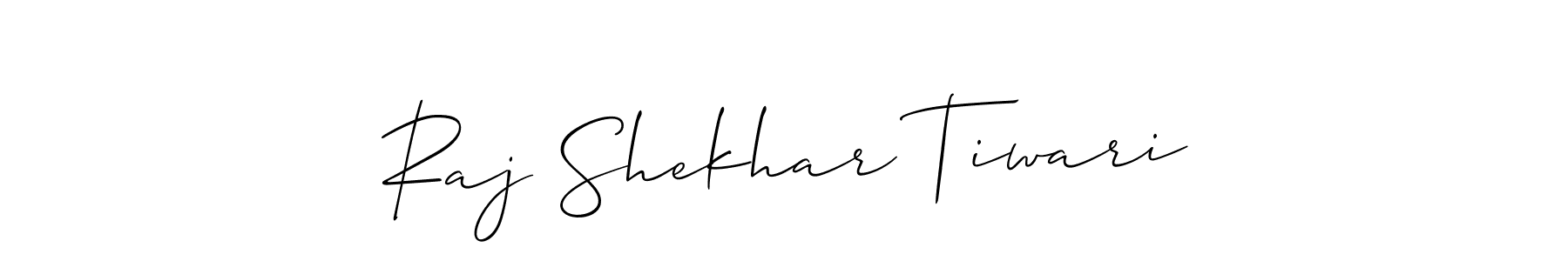 Allison_Script is a professional signature style that is perfect for those who want to add a touch of class to their signature. It is also a great choice for those who want to make their signature more unique. Get Raj Shekhar Tiwari name to fancy signature for free. Raj Shekhar Tiwari signature style 2 images and pictures png