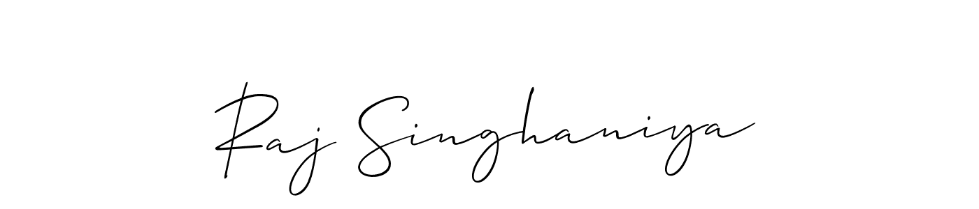 You should practise on your own different ways (Allison_Script) to write your name (Raj Singhaniya) in signature. don't let someone else do it for you. Raj Singhaniya signature style 2 images and pictures png