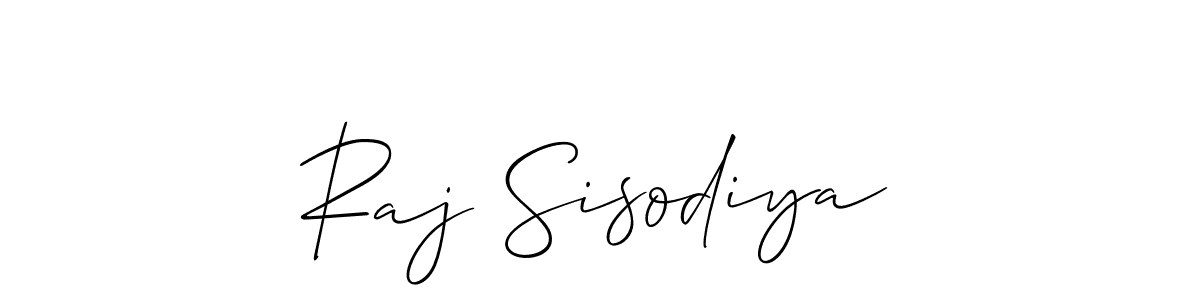 How to make Raj Sisodiya signature? Allison_Script is a professional autograph style. Create handwritten signature for Raj Sisodiya name. Raj Sisodiya signature style 2 images and pictures png