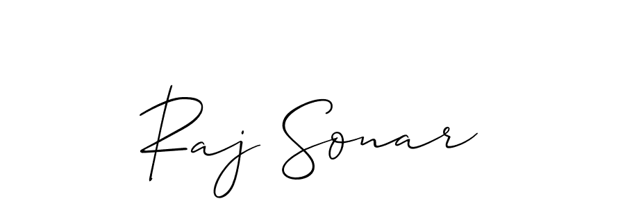 Make a beautiful signature design for name Raj Sonar. With this signature (Allison_Script) style, you can create a handwritten signature for free. Raj Sonar signature style 2 images and pictures png