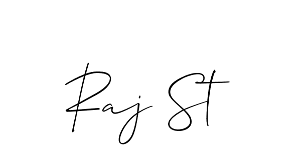 How to make Raj St name signature. Use Allison_Script style for creating short signs online. This is the latest handwritten sign. Raj St signature style 2 images and pictures png