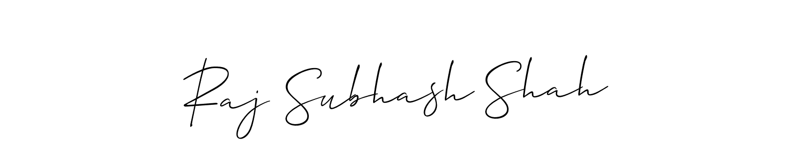 How to make Raj Subhash Shah name signature. Use Allison_Script style for creating short signs online. This is the latest handwritten sign. Raj Subhash Shah signature style 2 images and pictures png