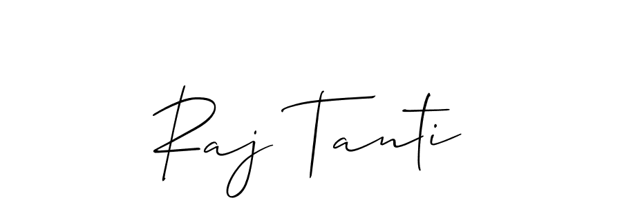 if you are searching for the best signature style for your name Raj Tanti. so please give up your signature search. here we have designed multiple signature styles  using Allison_Script. Raj Tanti signature style 2 images and pictures png