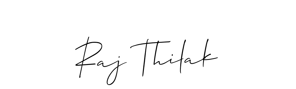 You should practise on your own different ways (Allison_Script) to write your name (Raj Thilak) in signature. don't let someone else do it for you. Raj Thilak signature style 2 images and pictures png