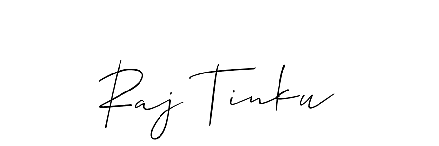 How to make Raj Tinku name signature. Use Allison_Script style for creating short signs online. This is the latest handwritten sign. Raj Tinku signature style 2 images and pictures png