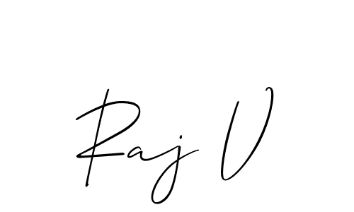 It looks lik you need a new signature style for name Raj V. Design unique handwritten (Allison_Script) signature with our free signature maker in just a few clicks. Raj V signature style 2 images and pictures png