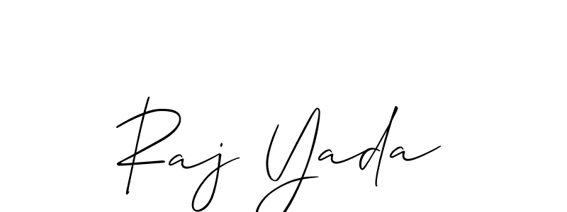 The best way (Allison_Script) to make a short signature is to pick only two or three words in your name. The name Raj Yada include a total of six letters. For converting this name. Raj Yada signature style 2 images and pictures png