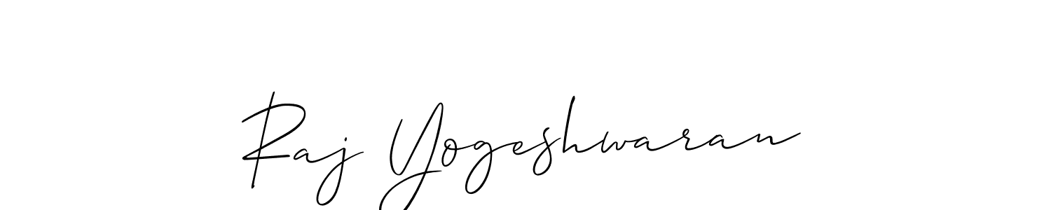 This is the best signature style for the Raj Yogeshwaran name. Also you like these signature font (Allison_Script). Mix name signature. Raj Yogeshwaran signature style 2 images and pictures png