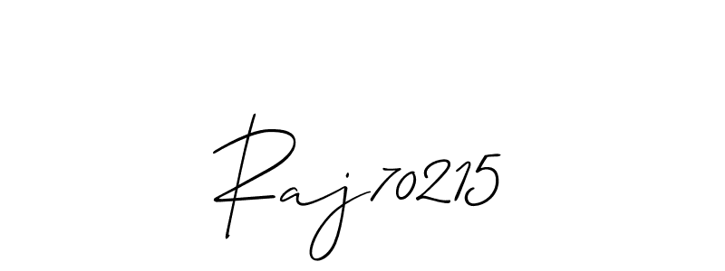 Design your own signature with our free online signature maker. With this signature software, you can create a handwritten (Allison_Script) signature for name Raj70215. Raj70215 signature style 2 images and pictures png