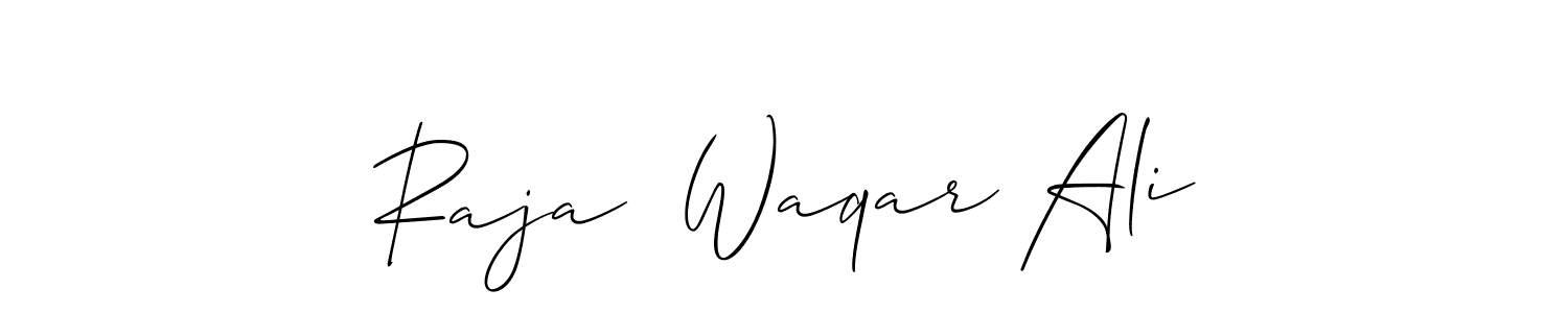 Similarly Allison_Script is the best handwritten signature design. Signature creator online .You can use it as an online autograph creator for name Raja  Waqar Ali. Raja  Waqar Ali signature style 2 images and pictures png