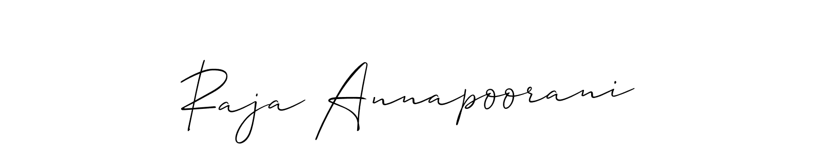 Once you've used our free online signature maker to create your best signature Allison_Script style, it's time to enjoy all of the benefits that Raja Annapoorani name signing documents. Raja Annapoorani signature style 2 images and pictures png