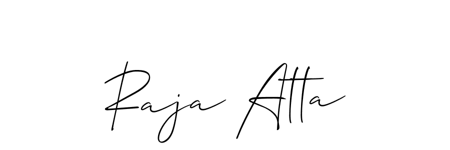Raja Atta stylish signature style. Best Handwritten Sign (Allison_Script) for my name. Handwritten Signature Collection Ideas for my name Raja Atta. Raja Atta signature style 2 images and pictures png