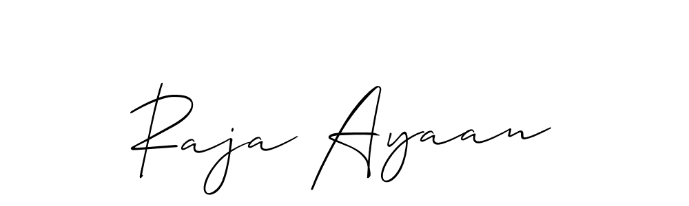 Similarly Allison_Script is the best handwritten signature design. Signature creator online .You can use it as an online autograph creator for name Raja Ayaan. Raja Ayaan signature style 2 images and pictures png