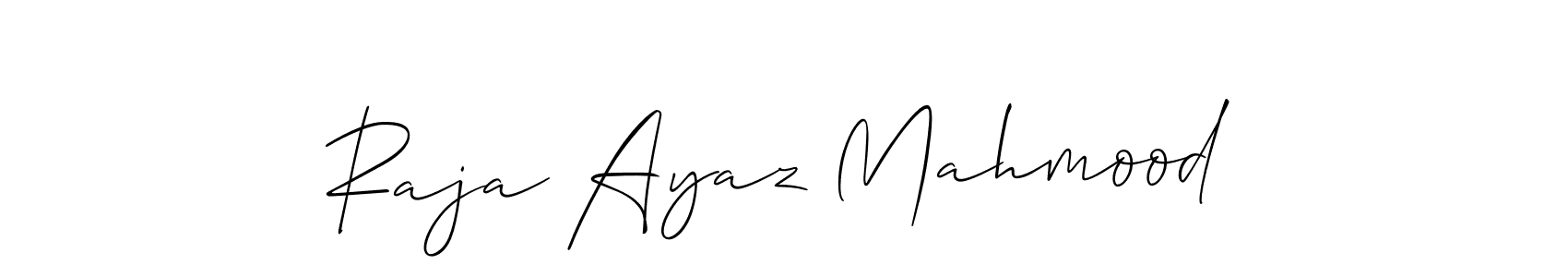 if you are searching for the best signature style for your name Raja Ayaz Mahmood. so please give up your signature search. here we have designed multiple signature styles  using Allison_Script. Raja Ayaz Mahmood signature style 2 images and pictures png