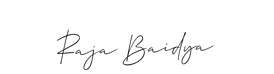 The best way (Allison_Script) to make a short signature is to pick only two or three words in your name. The name Raja Baidya include a total of six letters. For converting this name. Raja Baidya signature style 2 images and pictures png