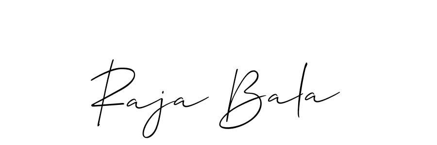 Use a signature maker to create a handwritten signature online. With this signature software, you can design (Allison_Script) your own signature for name Raja Bala. Raja Bala signature style 2 images and pictures png