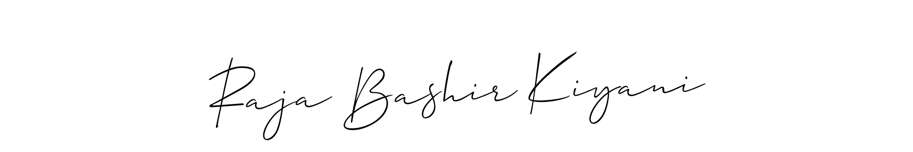 if you are searching for the best signature style for your name Raja Bashir Kiyani. so please give up your signature search. here we have designed multiple signature styles  using Allison_Script. Raja Bashir Kiyani signature style 2 images and pictures png
