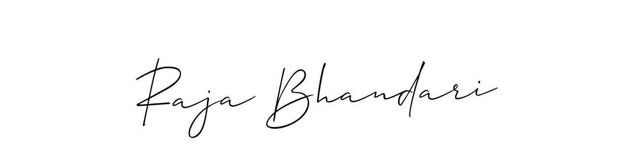 How to Draw Raja Bhandari signature style? Allison_Script is a latest design signature styles for name Raja Bhandari. Raja Bhandari signature style 2 images and pictures png