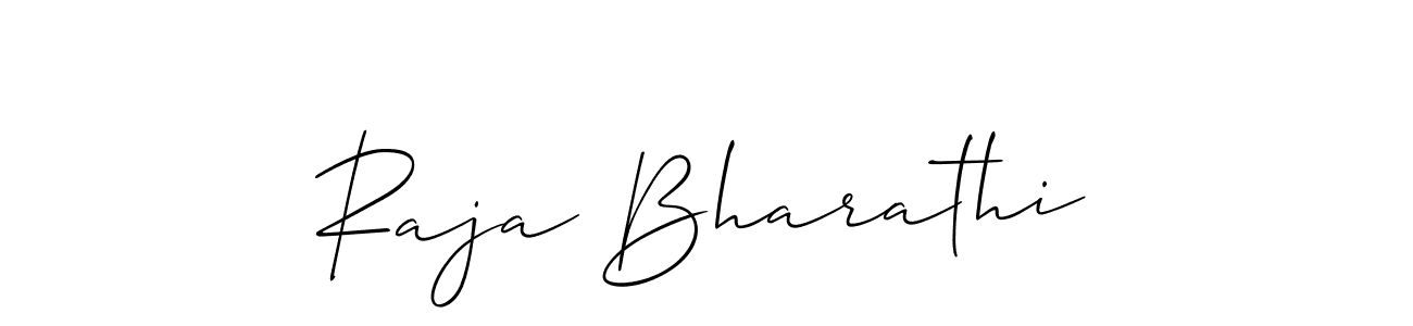 It looks lik you need a new signature style for name Raja Bharathi. Design unique handwritten (Allison_Script) signature with our free signature maker in just a few clicks. Raja Bharathi signature style 2 images and pictures png