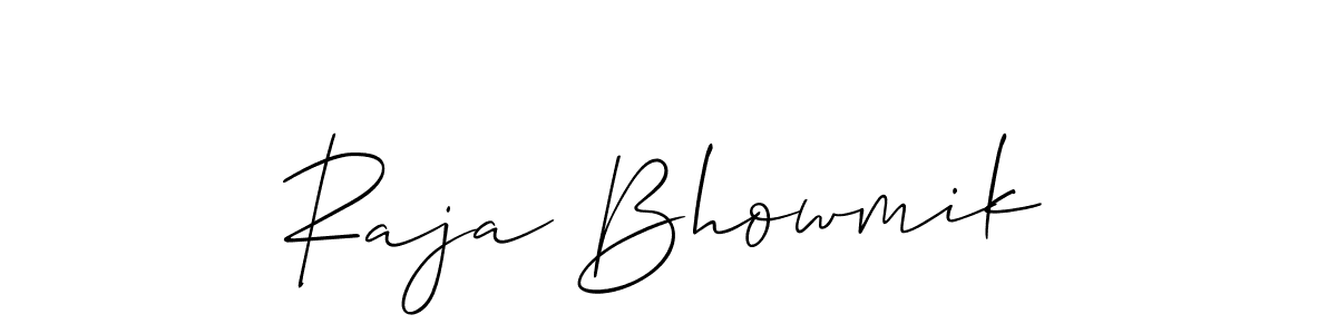 Use a signature maker to create a handwritten signature online. With this signature software, you can design (Allison_Script) your own signature for name Raja Bhowmik. Raja Bhowmik signature style 2 images and pictures png