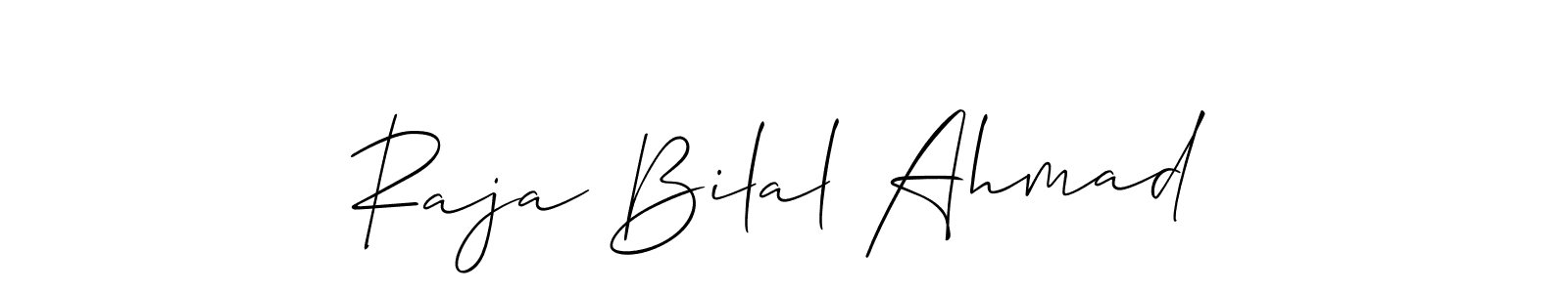 Make a beautiful signature design for name Raja Bilal Ahmad. With this signature (Allison_Script) style, you can create a handwritten signature for free. Raja Bilal Ahmad signature style 2 images and pictures png