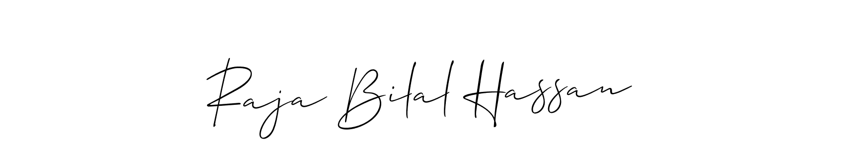 How to Draw Raja Bilal Hassan signature style? Allison_Script is a latest design signature styles for name Raja Bilal Hassan. Raja Bilal Hassan signature style 2 images and pictures png