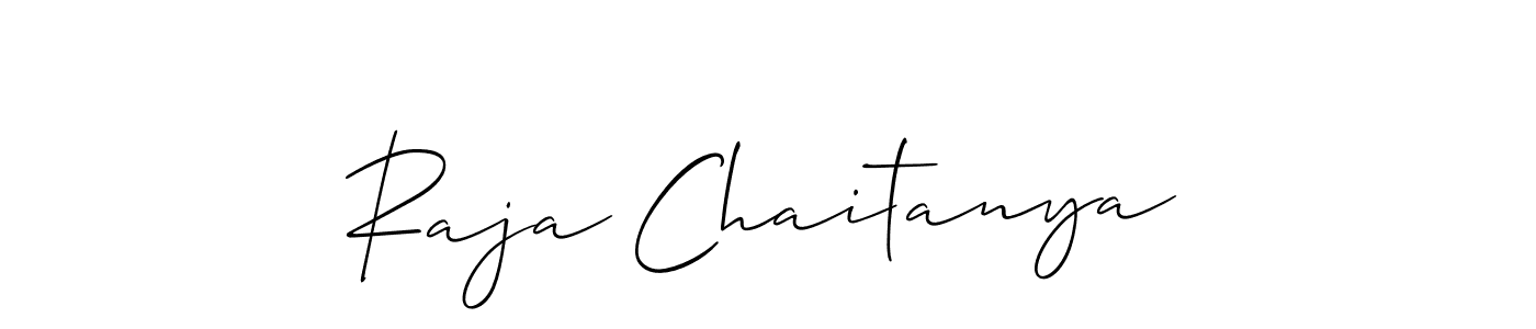 Use a signature maker to create a handwritten signature online. With this signature software, you can design (Allison_Script) your own signature for name Raja Chaitanya. Raja Chaitanya signature style 2 images and pictures png