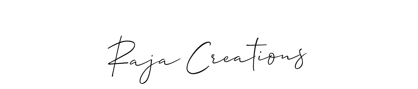 How to make Raja Creations signature? Allison_Script is a professional autograph style. Create handwritten signature for Raja Creations name. Raja Creations signature style 2 images and pictures png