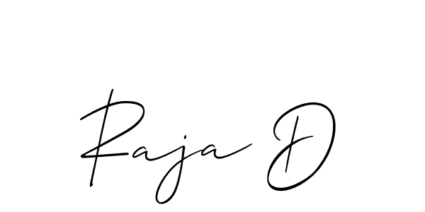 How to make Raja D signature? Allison_Script is a professional autograph style. Create handwritten signature for Raja D name. Raja D signature style 2 images and pictures png