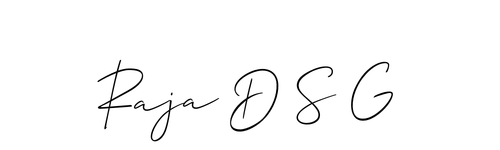 Similarly Allison_Script is the best handwritten signature design. Signature creator online .You can use it as an online autograph creator for name Raja D S G. Raja D S G signature style 2 images and pictures png