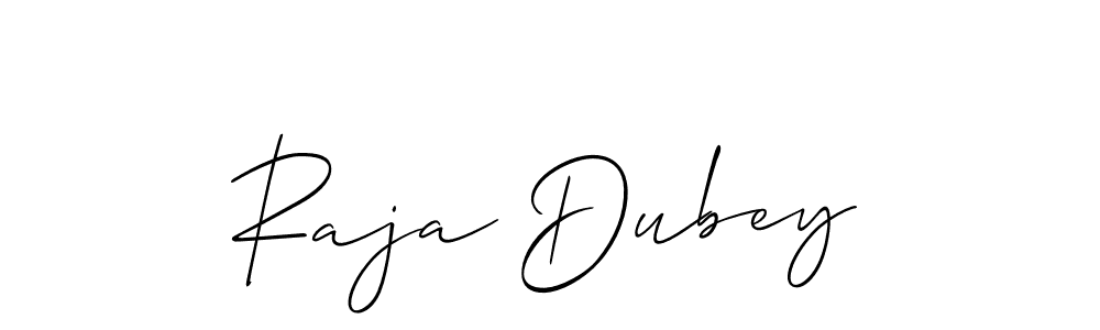 How to make Raja Dubey name signature. Use Allison_Script style for creating short signs online. This is the latest handwritten sign. Raja Dubey signature style 2 images and pictures png