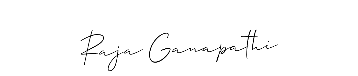 Design your own signature with our free online signature maker. With this signature software, you can create a handwritten (Allison_Script) signature for name Raja Ganapathi. Raja Ganapathi signature style 2 images and pictures png