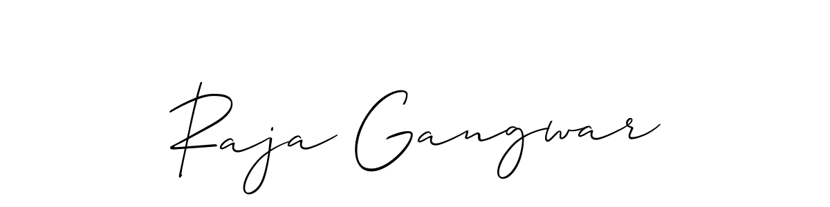 if you are searching for the best signature style for your name Raja Gangwar. so please give up your signature search. here we have designed multiple signature styles  using Allison_Script. Raja Gangwar signature style 2 images and pictures png