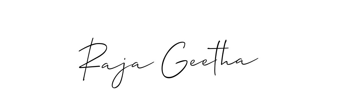 You can use this online signature creator to create a handwritten signature for the name Raja Geetha. This is the best online autograph maker. Raja Geetha signature style 2 images and pictures png