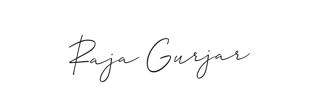 Also You can easily find your signature by using the search form. We will create Raja Gurjar name handwritten signature images for you free of cost using Allison_Script sign style. Raja Gurjar signature style 2 images and pictures png