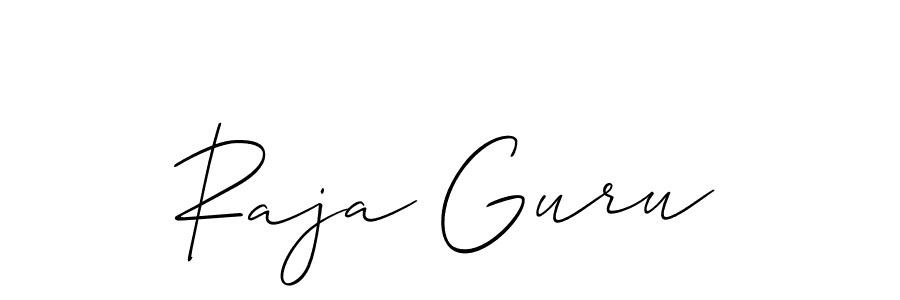 You should practise on your own different ways (Allison_Script) to write your name (Raja Guru) in signature. don't let someone else do it for you. Raja Guru signature style 2 images and pictures png