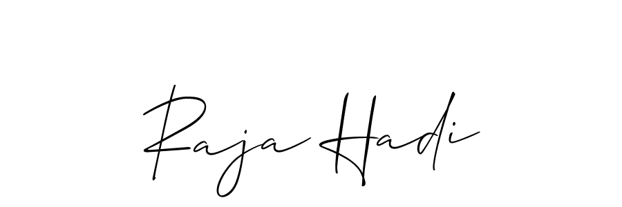 How to Draw Raja Hadi signature style? Allison_Script is a latest design signature styles for name Raja Hadi. Raja Hadi signature style 2 images and pictures png