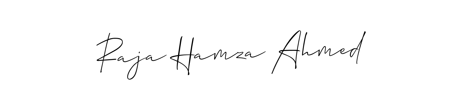 How to make Raja Hamza Ahmed name signature. Use Allison_Script style for creating short signs online. This is the latest handwritten sign. Raja Hamza Ahmed signature style 2 images and pictures png