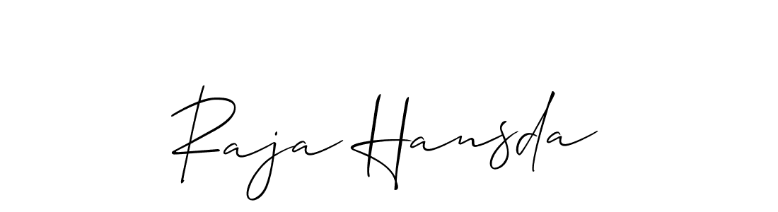Raja Hansda stylish signature style. Best Handwritten Sign (Allison_Script) for my name. Handwritten Signature Collection Ideas for my name Raja Hansda. Raja Hansda signature style 2 images and pictures png